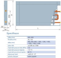 Nástěnný konvektor Korado KORAWALL WP ECONOMIC PLAN 180/60/06 BL připojení WPE1806006-BL10